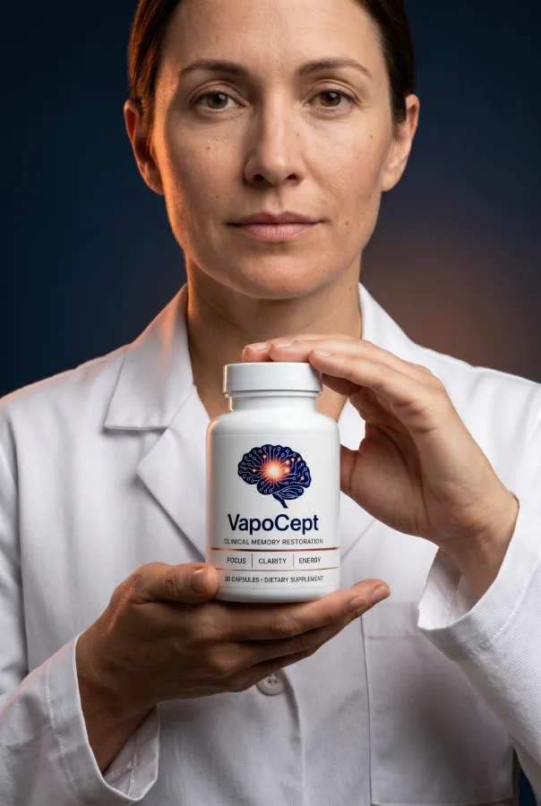 Doctor holding a bottle of VapoCept